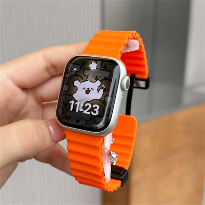Breathable Silicone Sport Strap with Magnetic Buckle for Apple Watch