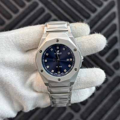 Hublot Classic Fusion Silver with Blue Dial
