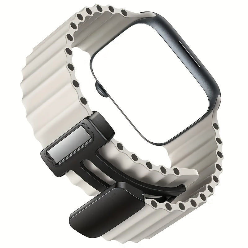 Breathable Silicone Sport Strap with Magnetic Buckle for Apple Watch