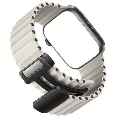 Breathable Silicone Sport Strap with Magnetic Buckle for Apple Watch