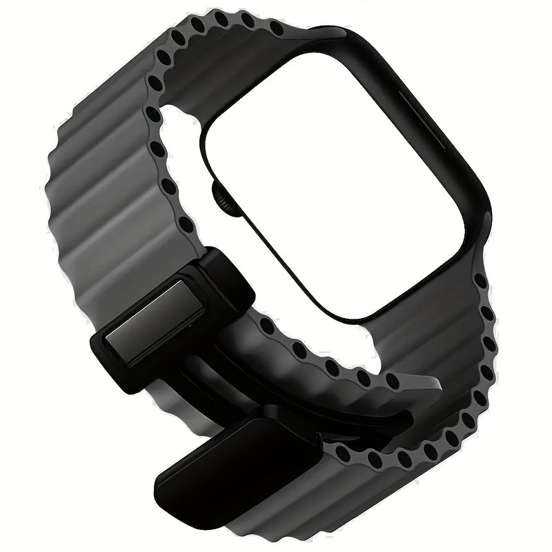 Breathable Silicone Sport Strap with Magnetic Buckle for Apple Watch