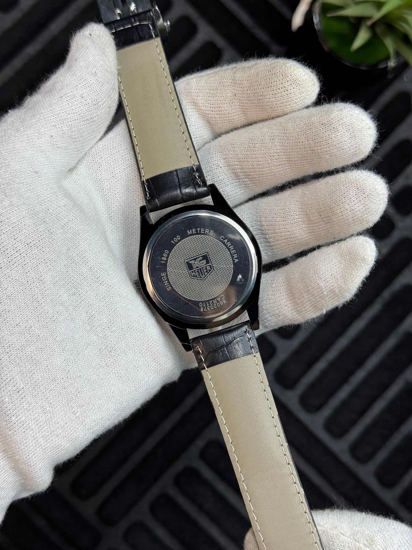 Carrera Leather Strap Men's Watch - Full Black