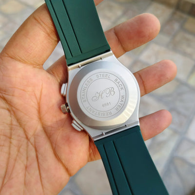 HUB-6581 Silicon Strap Watch (Green)