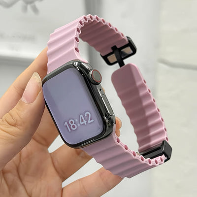 Breathable Silicone Sport Strap with Magnetic Buckle for Apple Watch