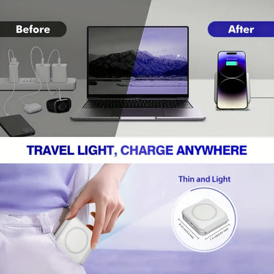 Lightweight 3-in-1 Wireless Charging Station, Foldable,