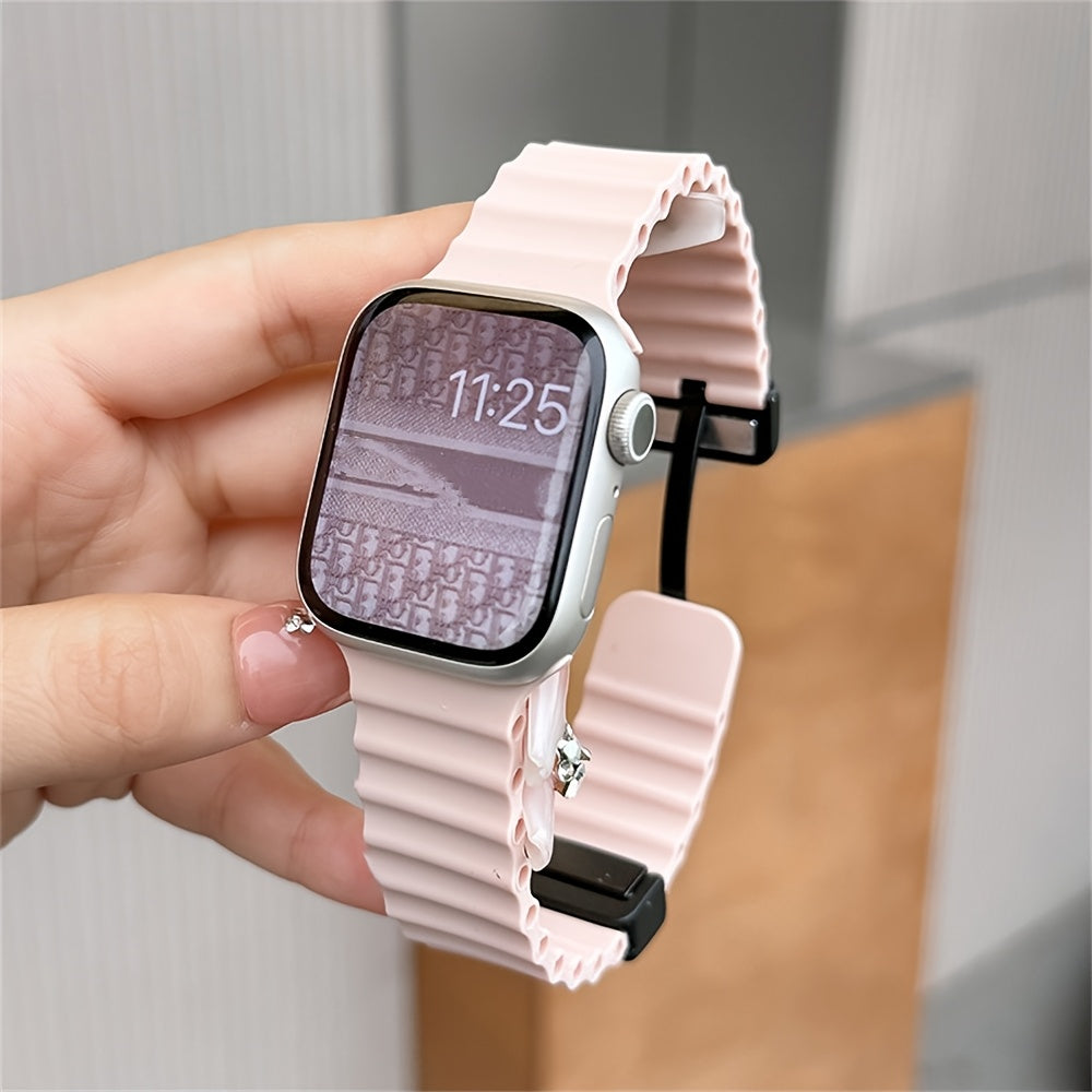 Breathable Silicone Sport Strap with Magnetic Buckle for Apple Watch
