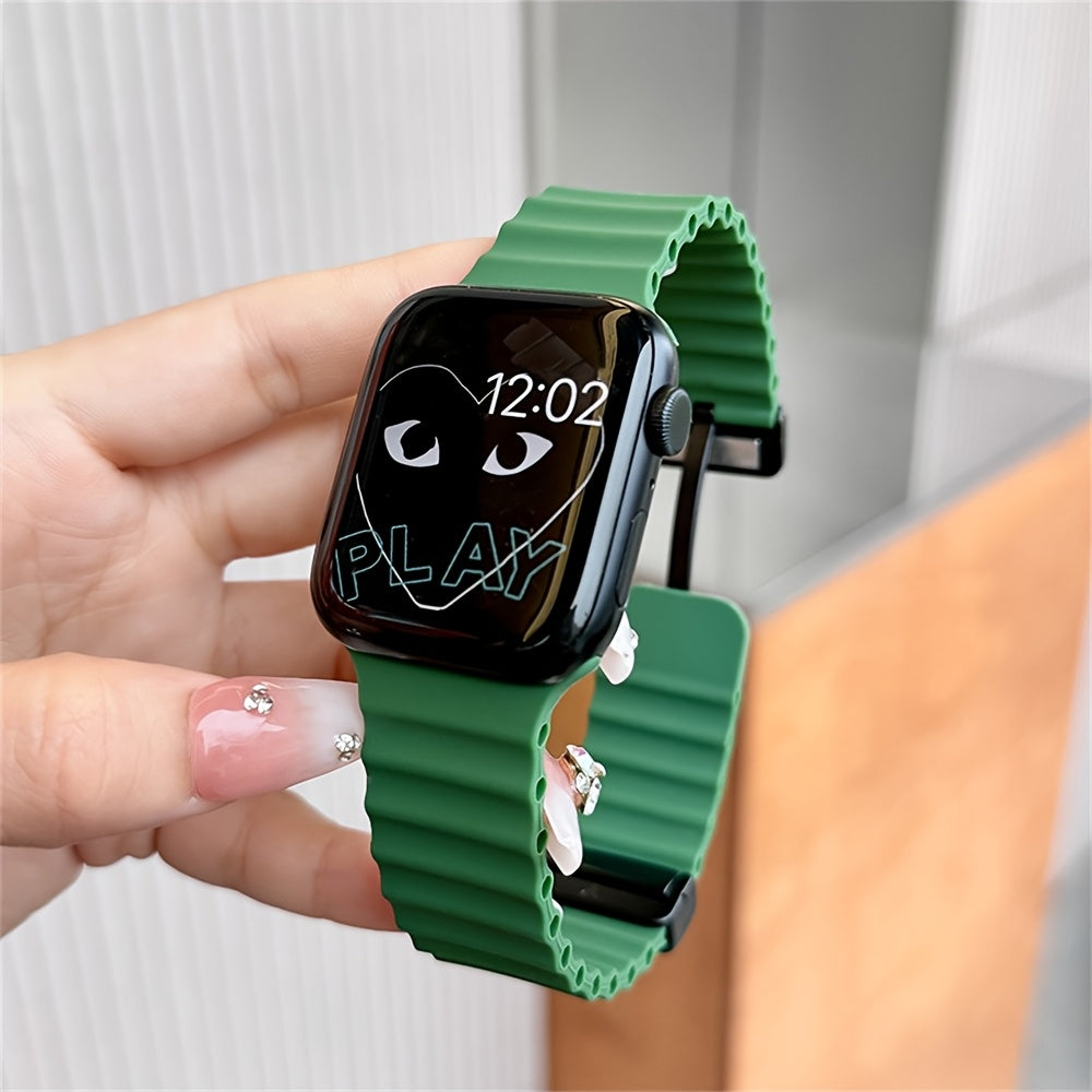 Breathable Silicone Sport Strap with Magnetic Buckle for Apple Watch