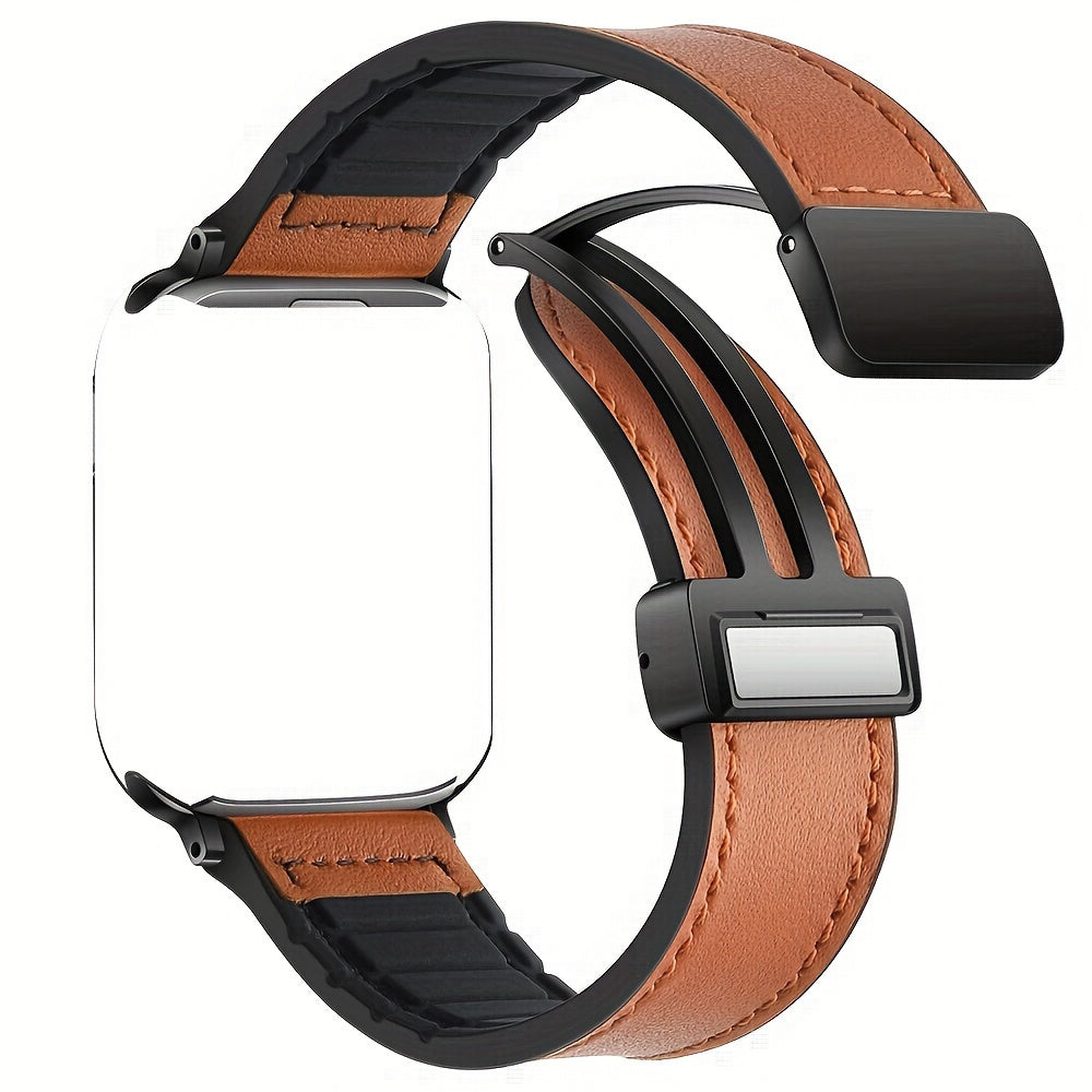 Genuine Calfskin Leather Watch Band, with Magnetic Clasp