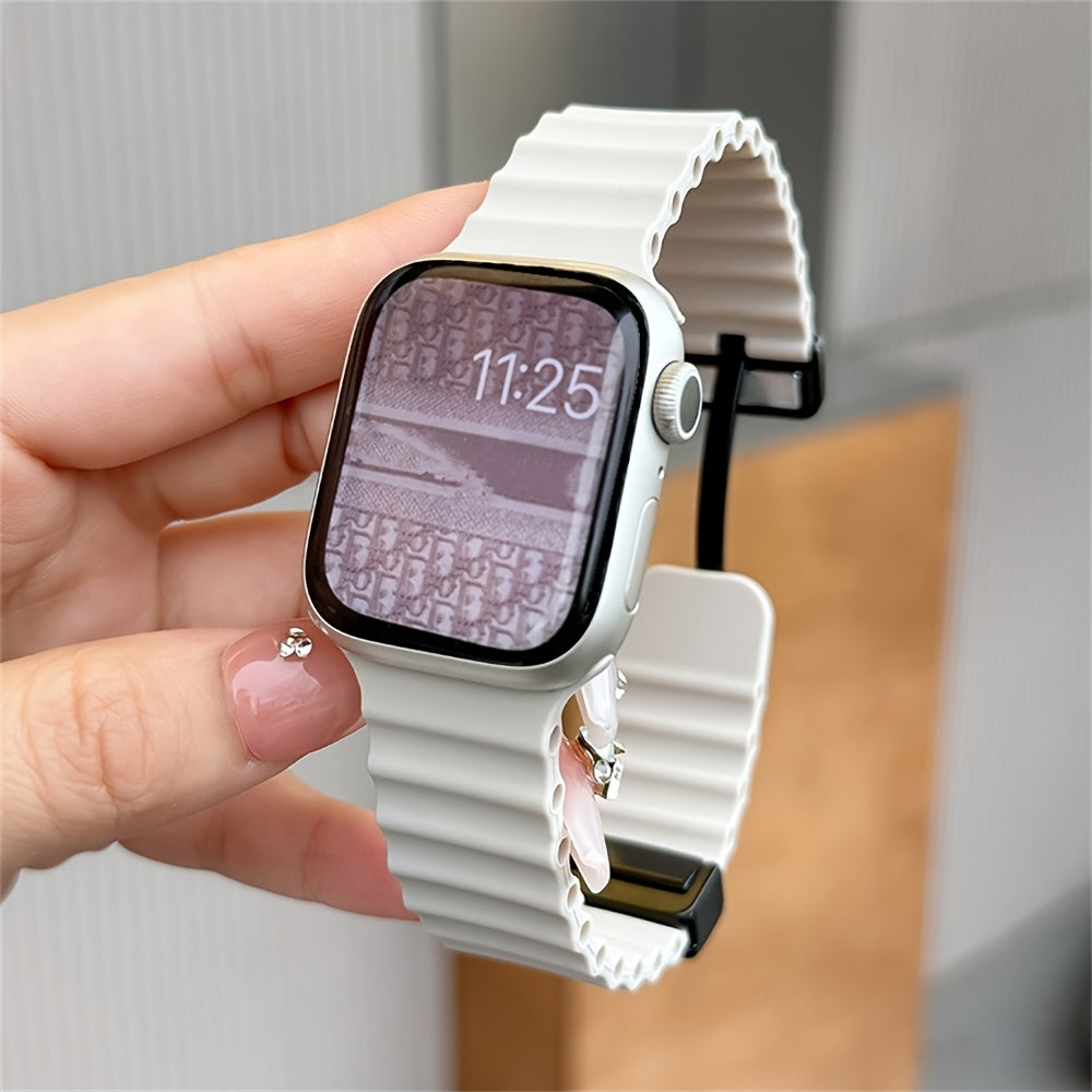 Breathable Silicone Sport Strap with Magnetic Buckle for Apple Watch