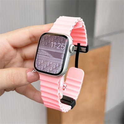 Breathable Silicone Sport Strap with Magnetic Buckle for Apple Watch