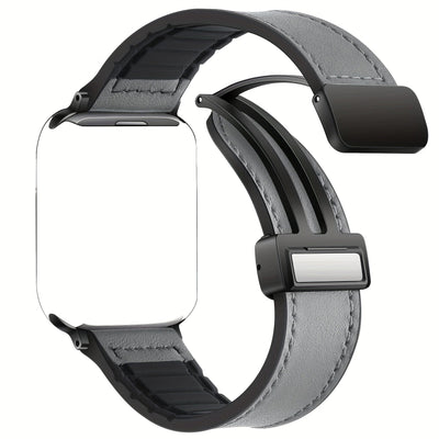 Genuine Calfskin Leather Watch Band, with Magnetic Clasp
