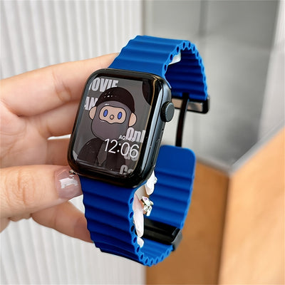 Breathable Silicone Sport Strap with Magnetic Buckle for Apple Watch