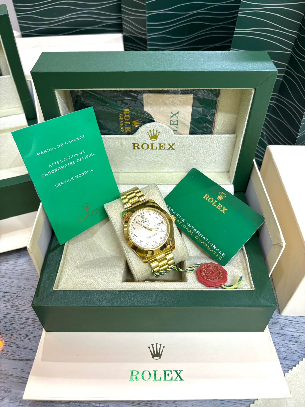 Rolex watch with rolex box