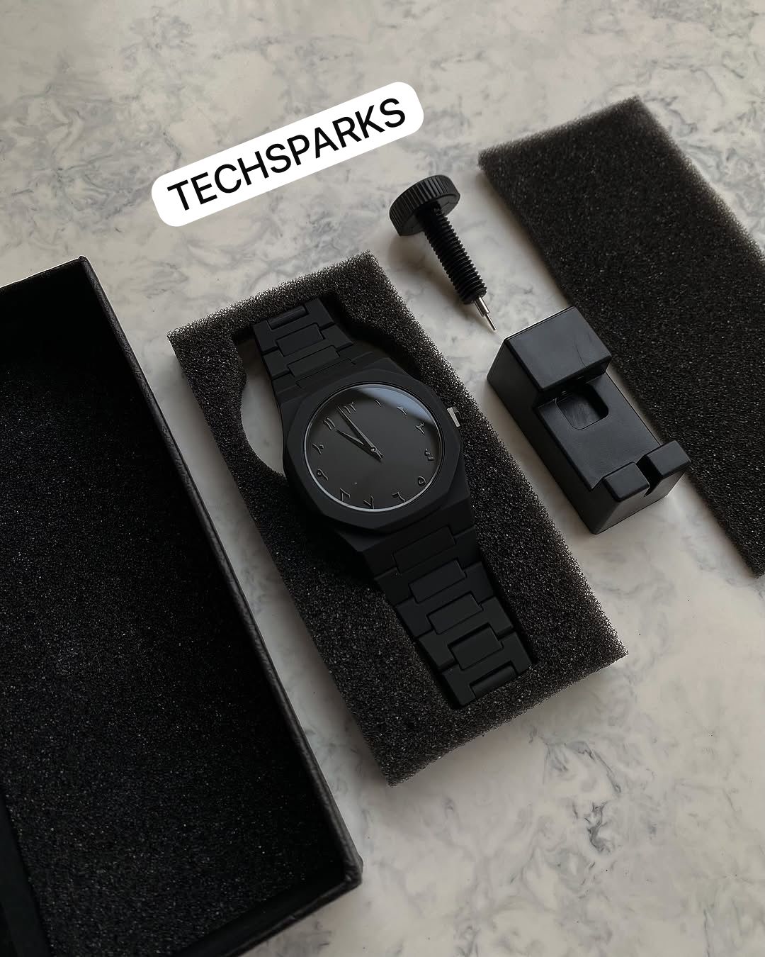 ARABIC BLACK AURA WATCH WITH FREE ORIGINAL BOX GIFT🎁