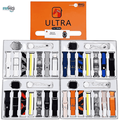 ULTRA 7in1 Straps Smart Watch Straps 2.1 Inch HD Screen With 7 Different Straps Bluetooth Calling Smart Watch