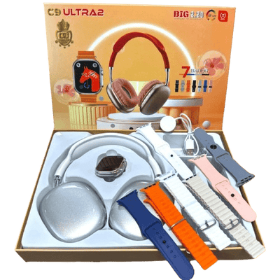 ULTRA 7in1 Straps Smart Watch Straps 2.1 Inch HD Screen With 7 Different Straps Bluetooth Calling Smart Watch