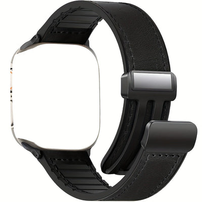 Genuine Calfskin Leather Watch Band, with Magnetic Clasp