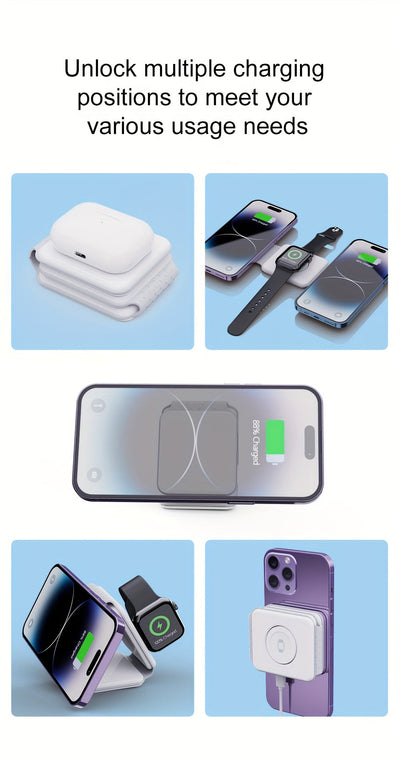 3-In-1 Foldable Magnetic Wireless Charger