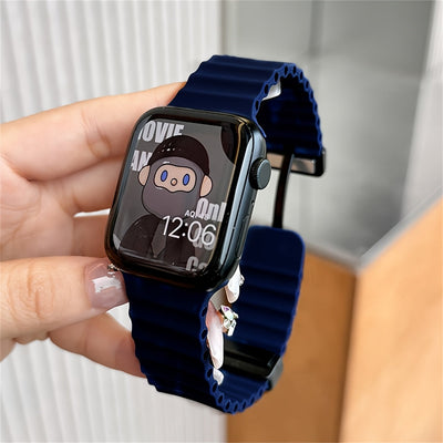 Breathable Silicone Sport Strap with Magnetic Buckle for Apple Watch