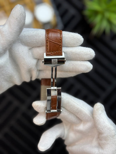 Carrera Leather Strap Men's Watch - White & Brown