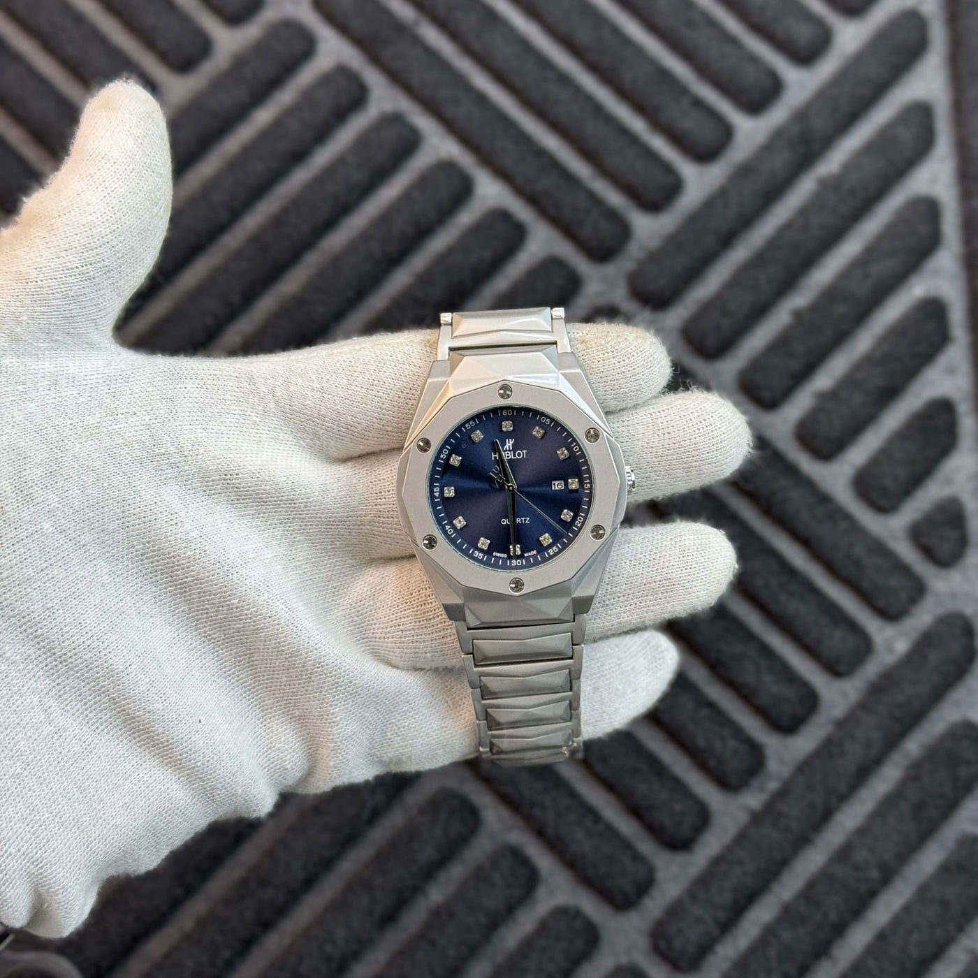Hublot Classic Fusion Silver with Blue Dial