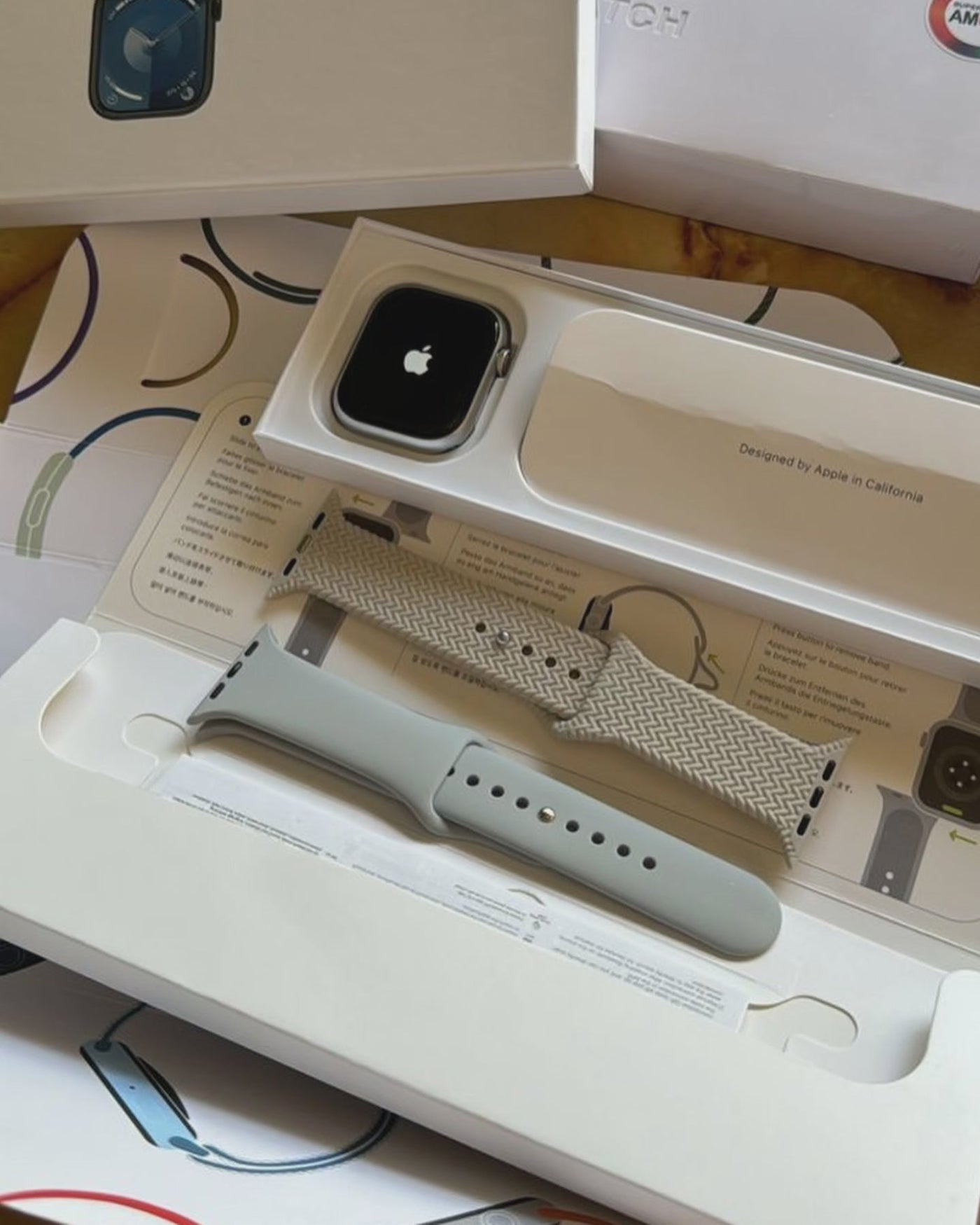 Apple logo watch series 9 Matte Silver