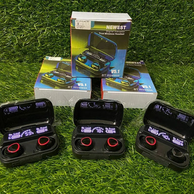 M1O TWS WIRELESS BLUETOOTH EARBUDS WITH POWERBANK | HIGH QUALITY SOUND & BASS | 7DAYS BATTERY