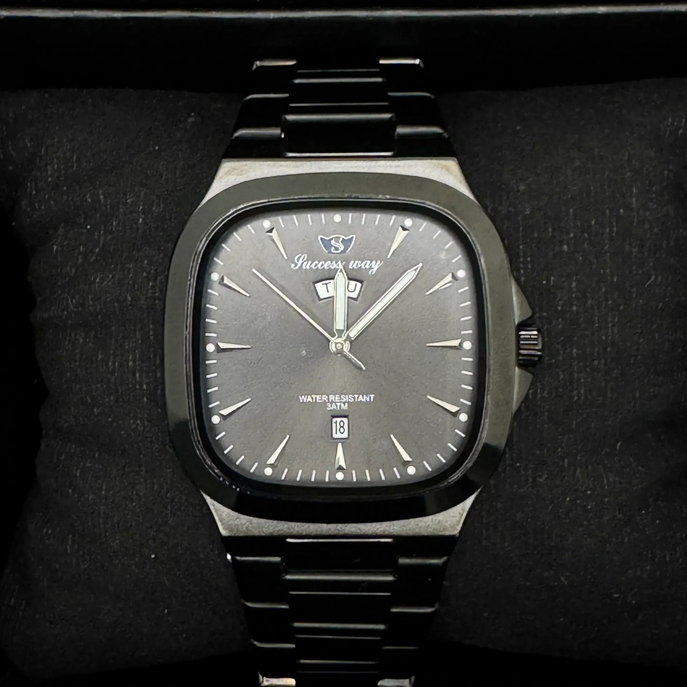 Success Way Day Date Watch - Black