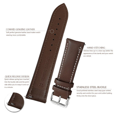 Top Grain Genuine Leather Watch Band