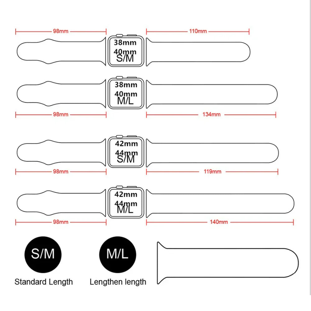Silicone Strap For Apple Watch Band