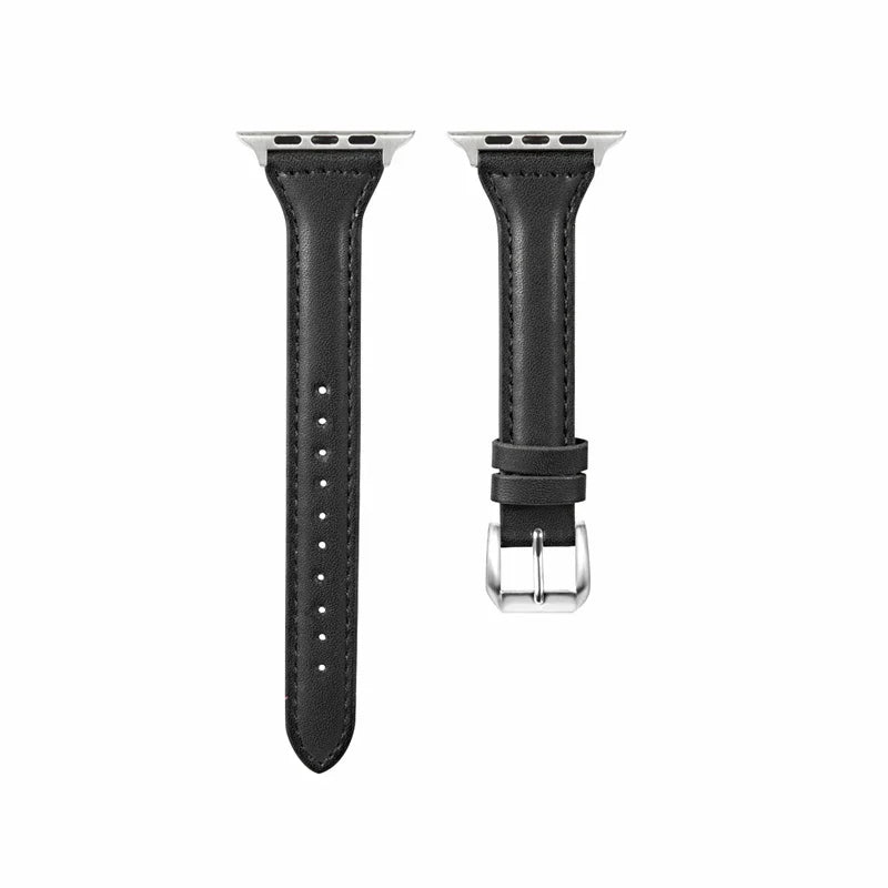 Slim leather strap for Apple Watch band 49mm series 7 8 9 41mm/45mm 38mm/42mm Wrist bracelet iWatch SE 6 5 4 3 40mm/44mm ultra-2