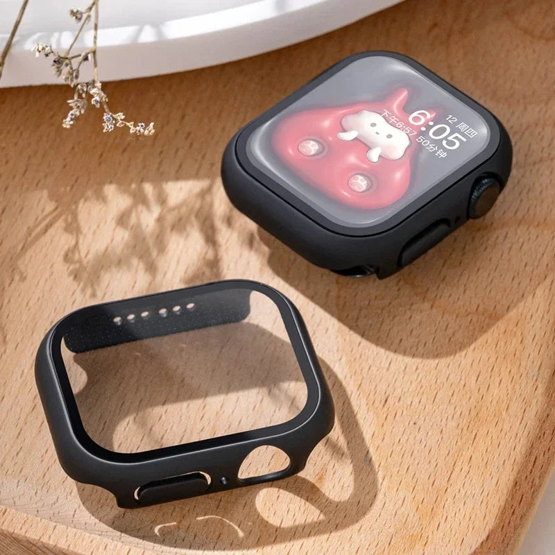 Tempered Glass+Cover For Apple watch Case