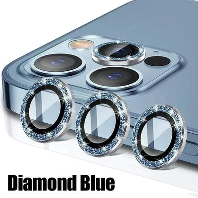 3pcs Glitter Camera Lens Protector Cover for Apple iPhone 16 15 14 Pro Max 16 Plus 13 mini Tempered Glass Protection Accessories
