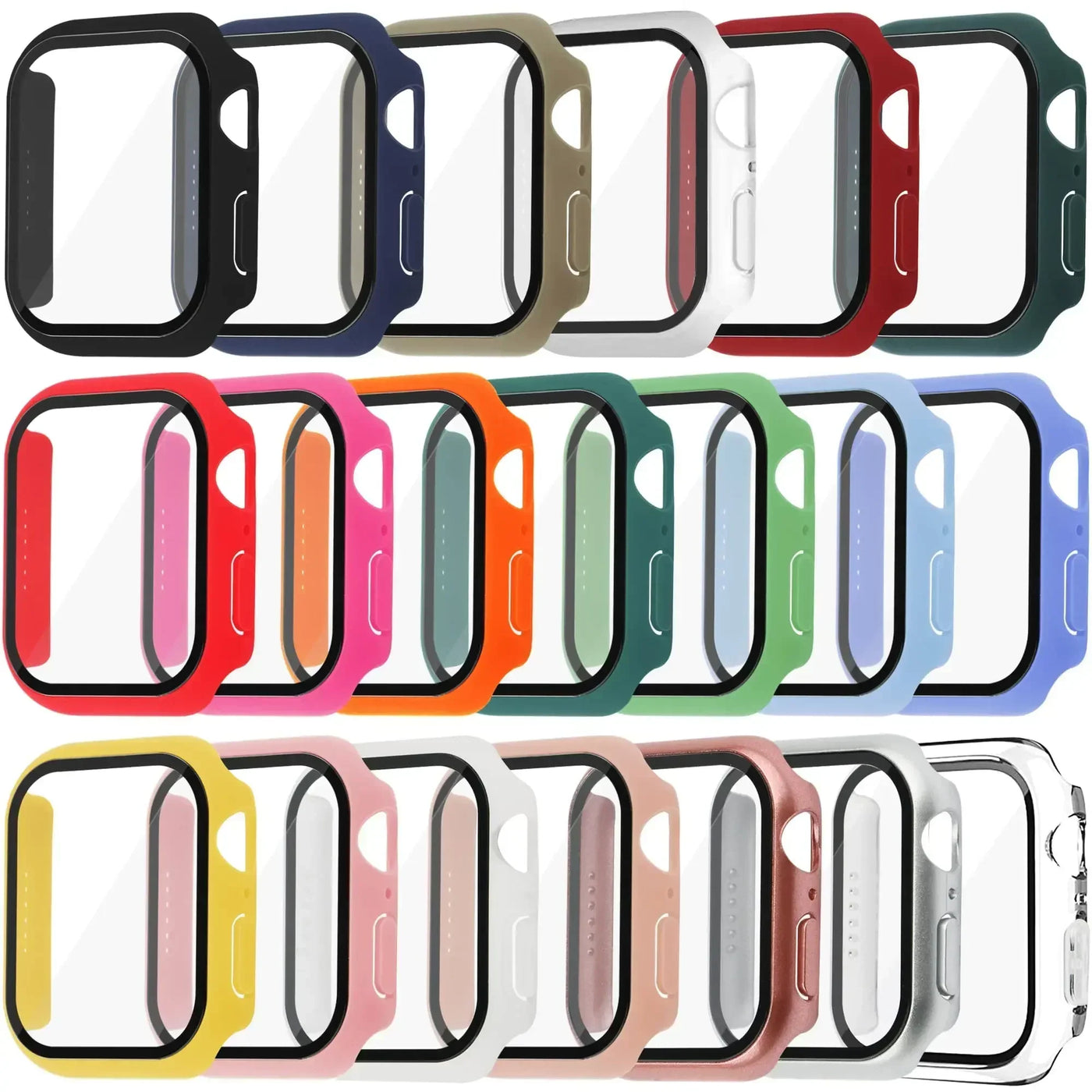 Tempered Glass+Cover For Apple watch Case