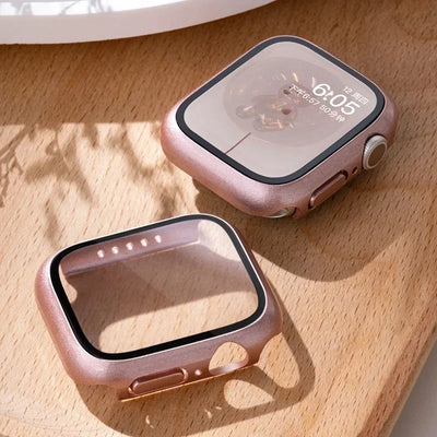Tempered Glass+Cover For Apple watch Case