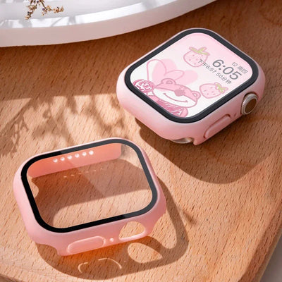 Tempered Glass+Cover For Apple watch Case
