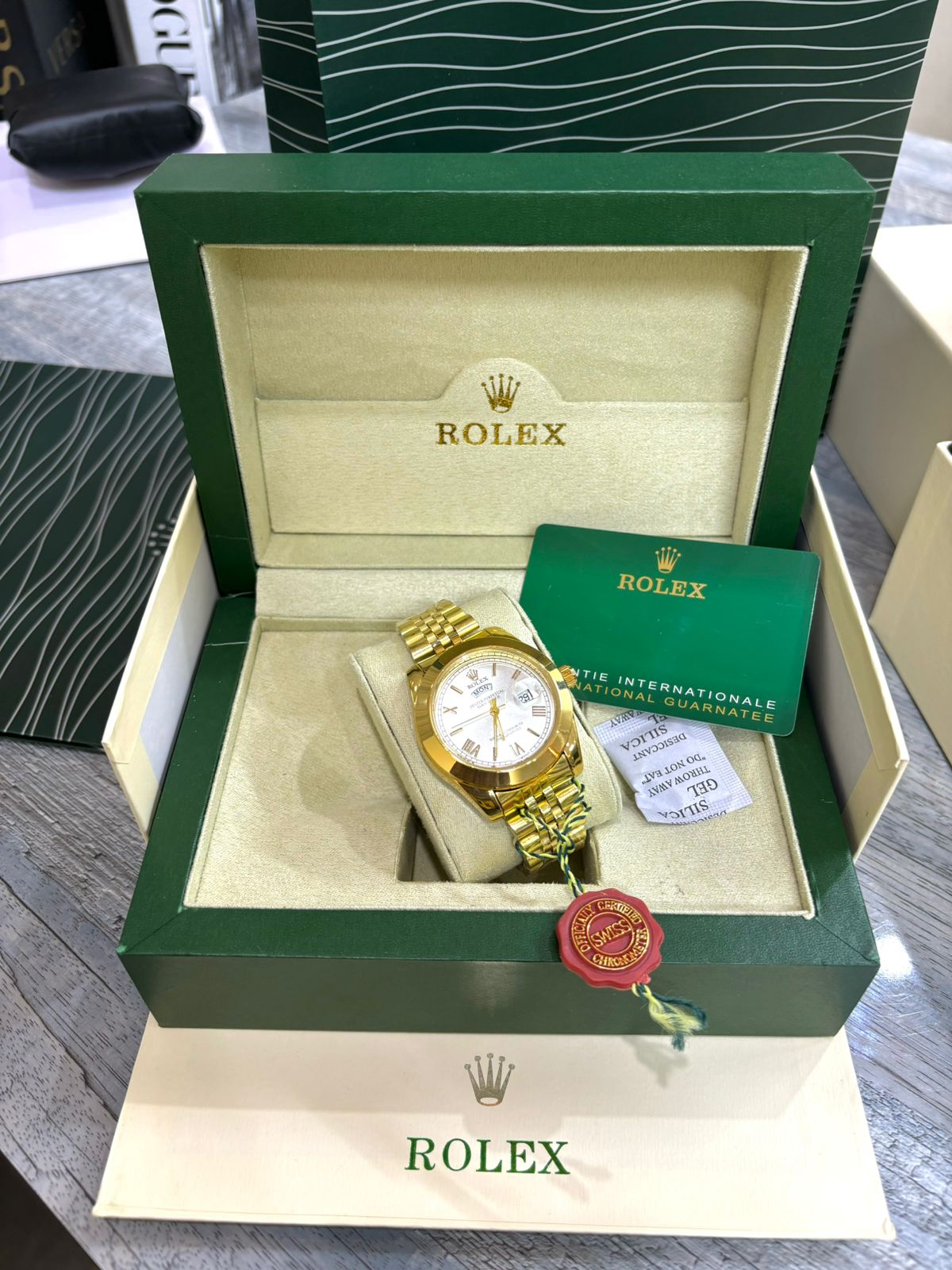 Rolex watch with rolex box