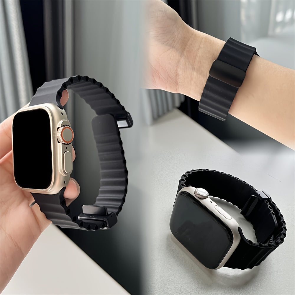 Breathable Silicone Sport Strap with Magnetic Buckle for Apple Watch