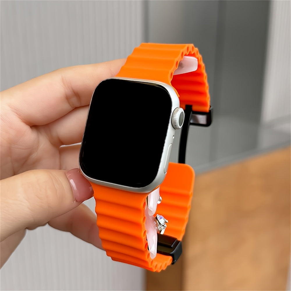 Breathable Silicone Sport Strap with Magnetic Buckle for Apple Watch