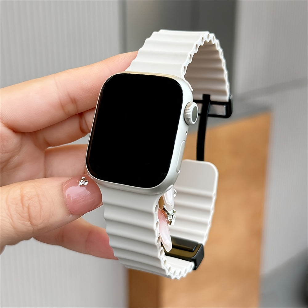 Breathable Silicone Sport Strap with Magnetic Buckle for Apple Watch
