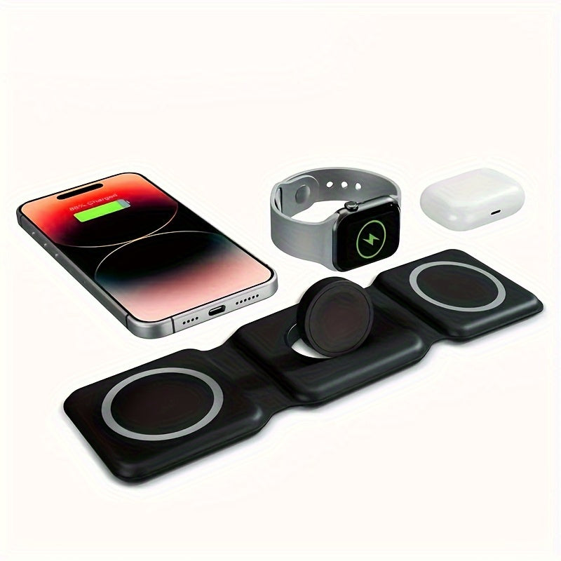 Lightweight 3-in-1 Wireless Charging Station, Foldable,