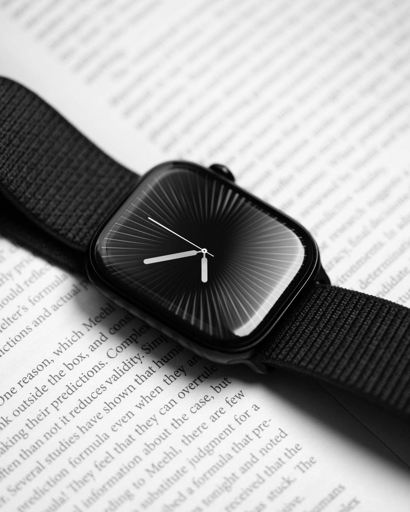 Apple logo series 10 Black with Black Nylon Strap