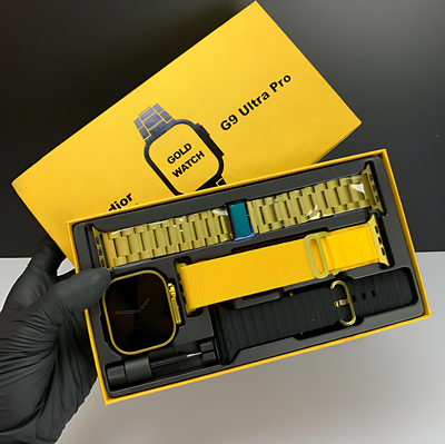 G9 Ultra Pro Gold Watch with Three Straps