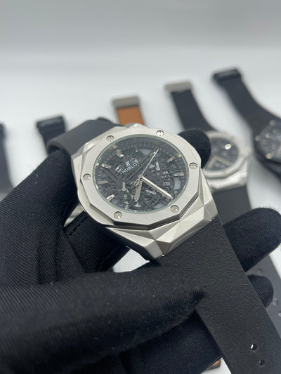 Hub DIAMOND CUT watch silver black