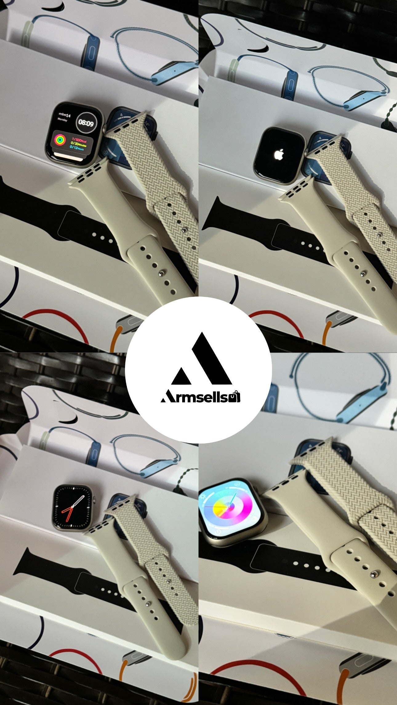 Apple logo watch series 9 Matte Silver