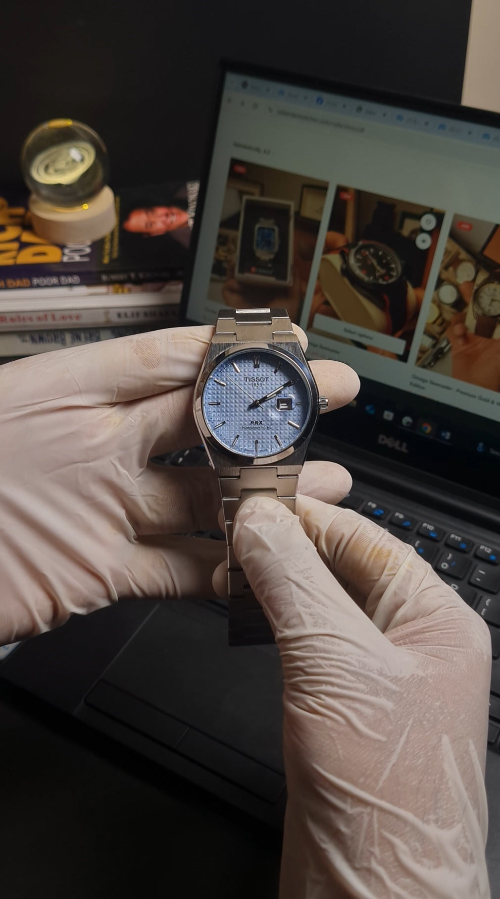 Tissot Prx | Quartz | Silver Chain | Tiffany Texture Blue Dial.        High Demanding