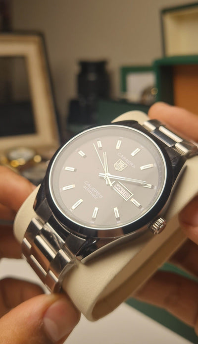 TagHuer Carrera Calibre 5-Day - Date - Luxury Stainless Steel Watch