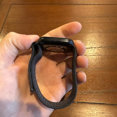 Apple logo series 10 Black with Black Nylon Strap